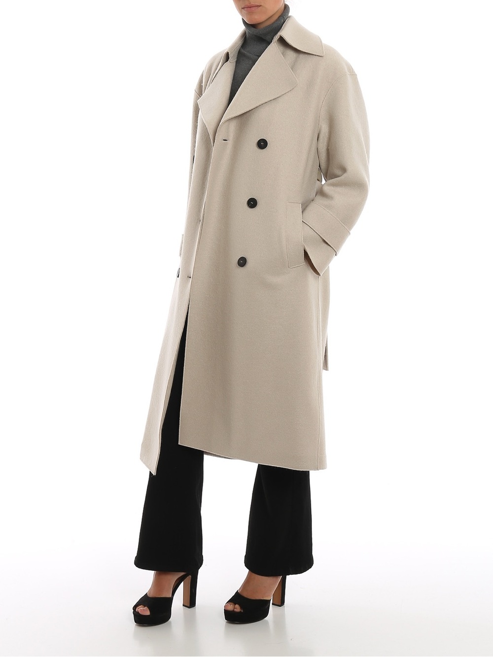 HARRIS WHARF LONDON Pressed wool double breasted coat Size 40 Italy (S)